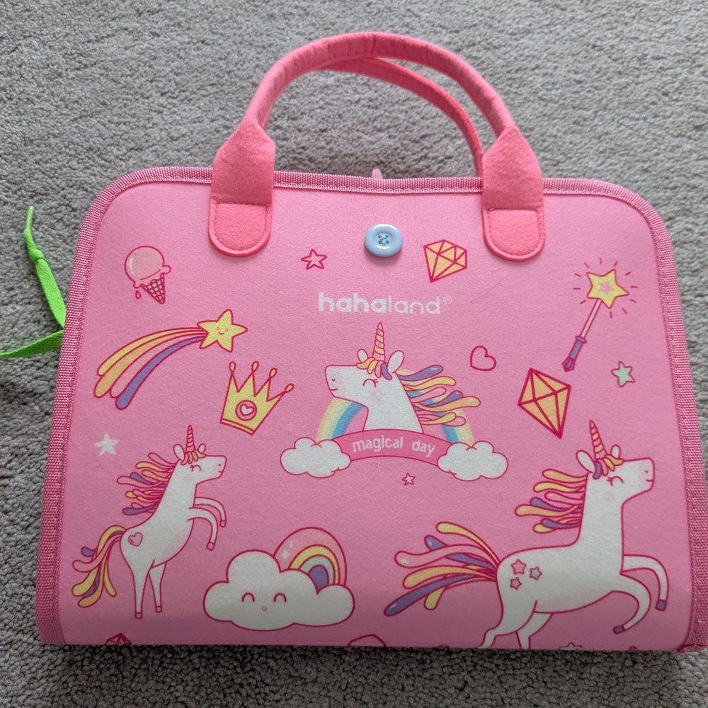 Pink Unicorn Kids Busy Activity Bag